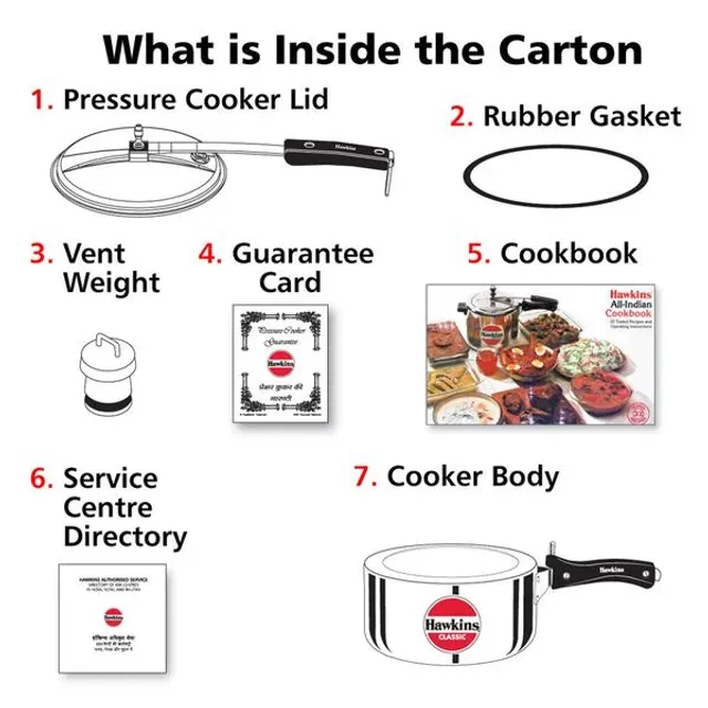 Hawkins Classic Aluminium Inner Lid Pressure Cooker - With Handle, Silver, CL35, 3.5 l-6.webp